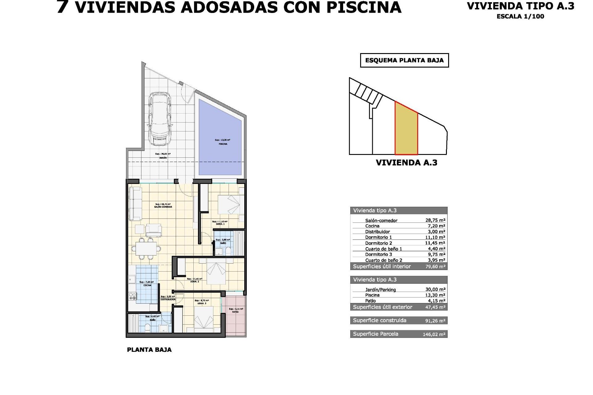 Nowy budynek - Bungalowy -
Pilar de la Horadada - pueblo