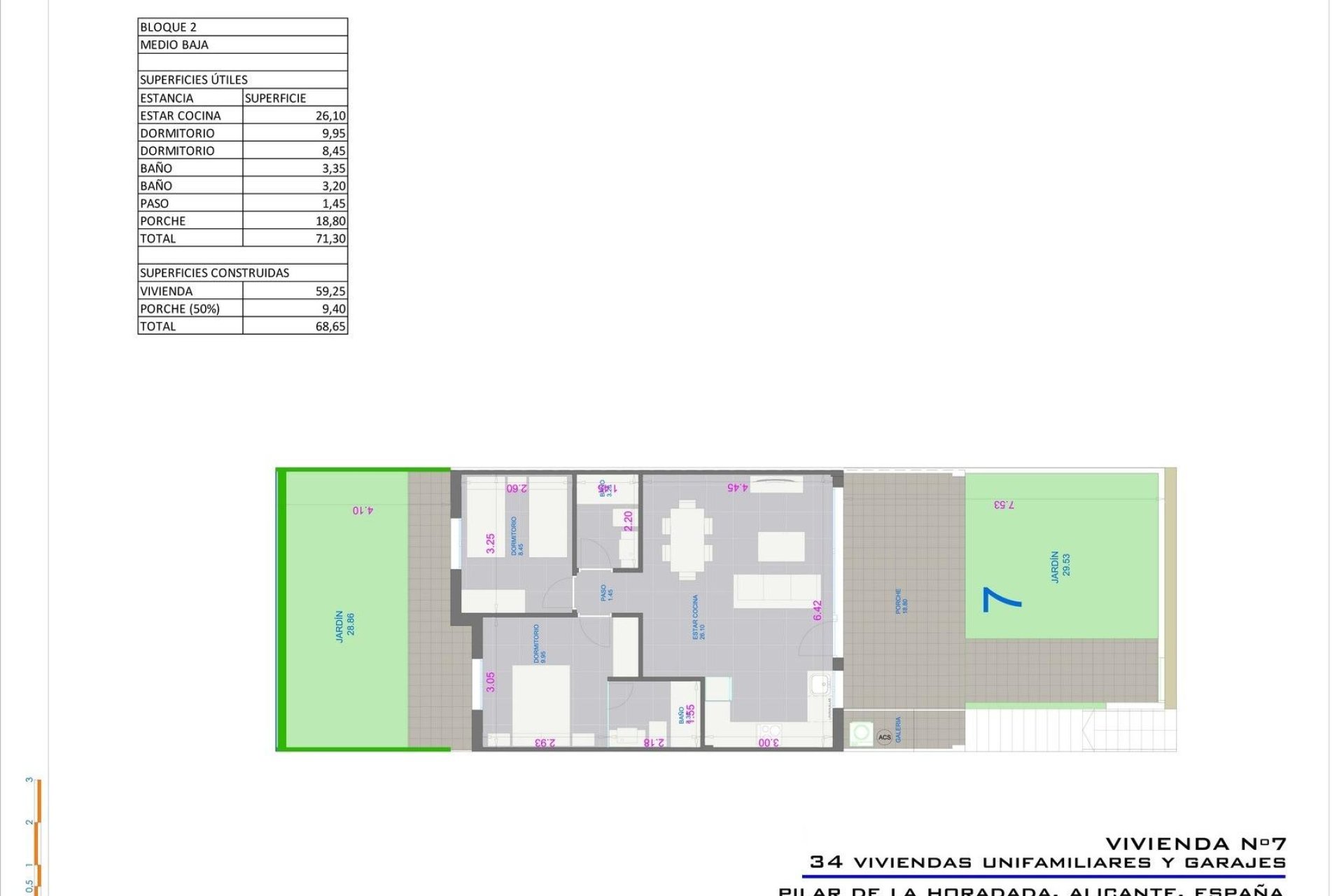 Nowy budynek - Bungalowy -
Pilar de la Horadada - pueblo